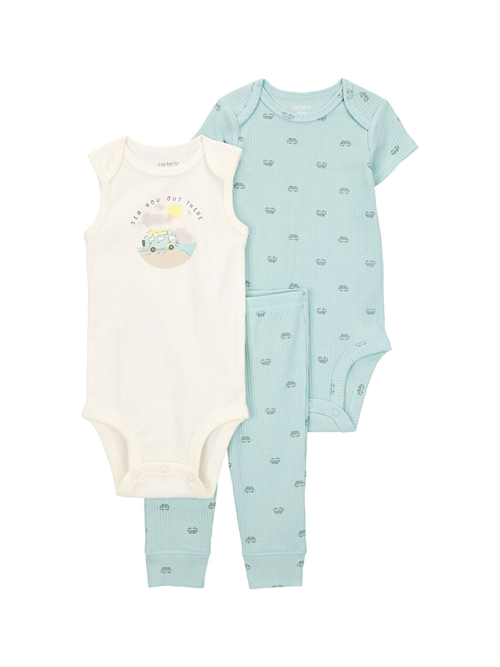 Mavi Erkek Bebek Alt Üst Set 3Lü Set