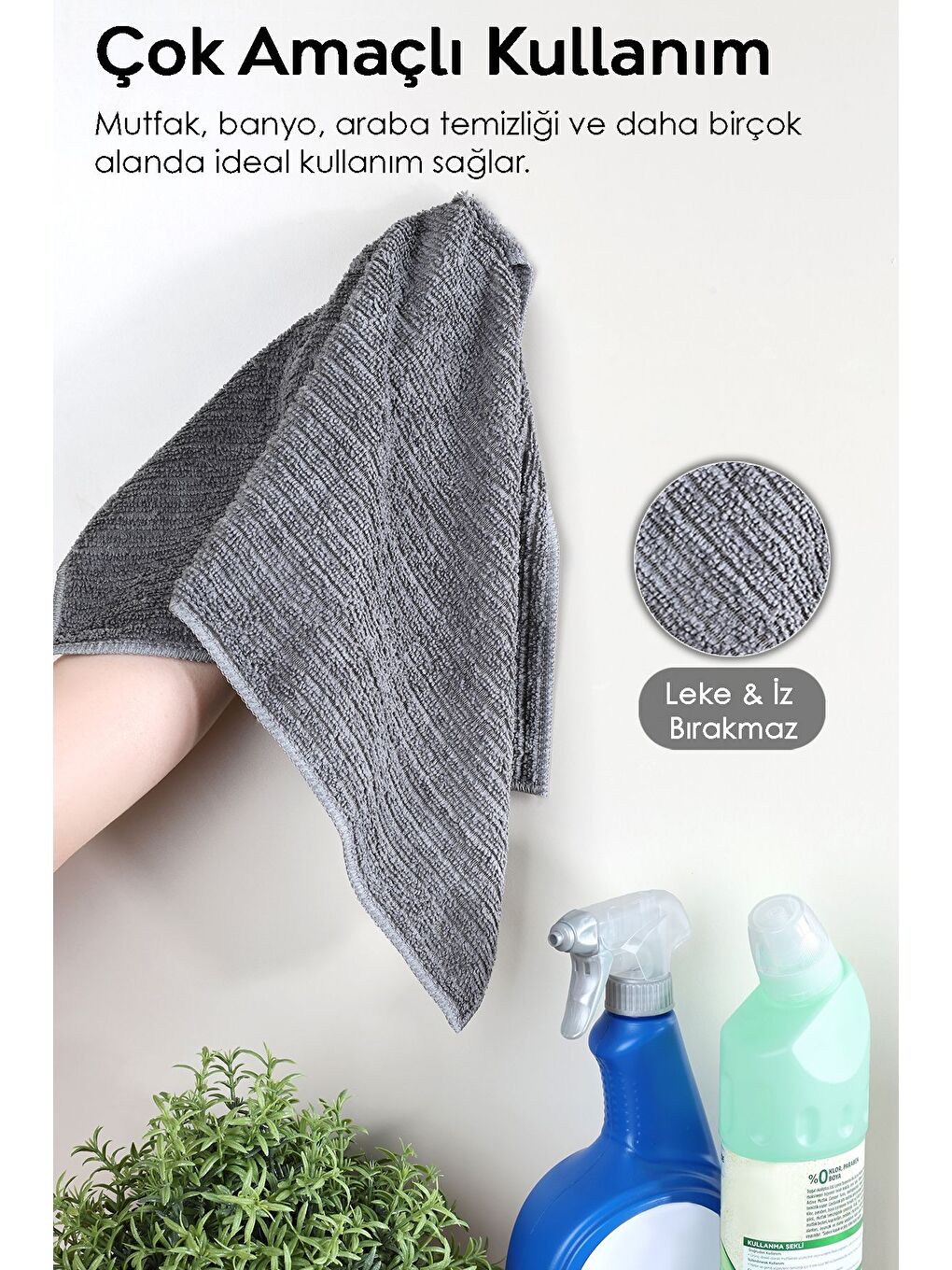 4'lü Mikrofiber Temizlik Bezi Araba Cam Mutfak Banyo Tezgah Temizlik Bezi 30x50 cm Karışık Renkli-3