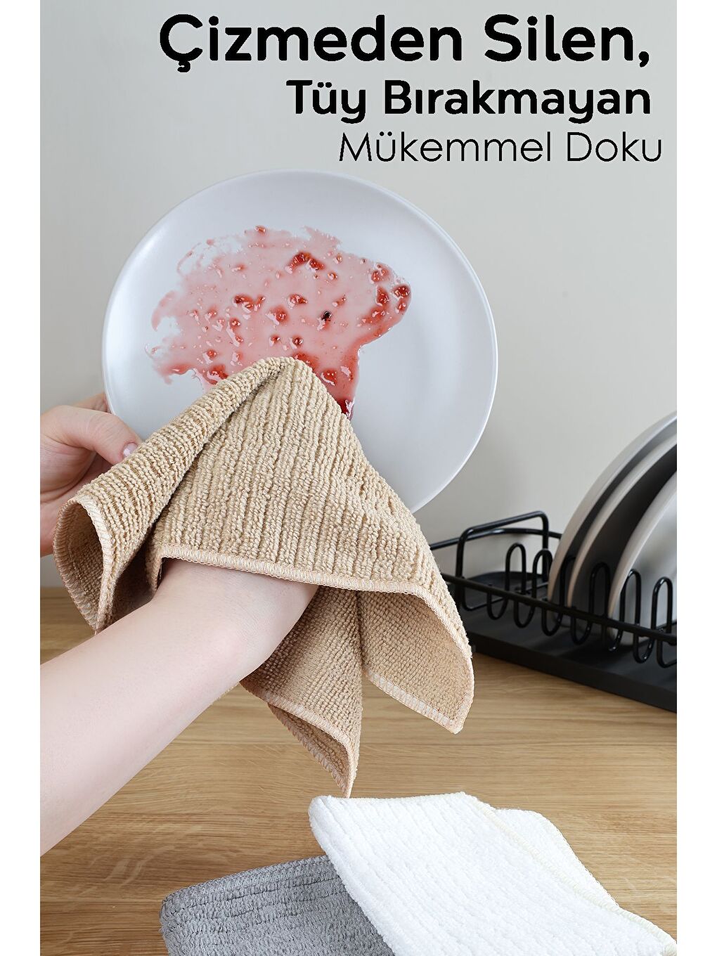 3lü Mikrofiber Temizlik Bezi Mutfak Banyo Cam Tezgah Araba Temizlik Bezi 30x30 cm Karışık Renkli-2