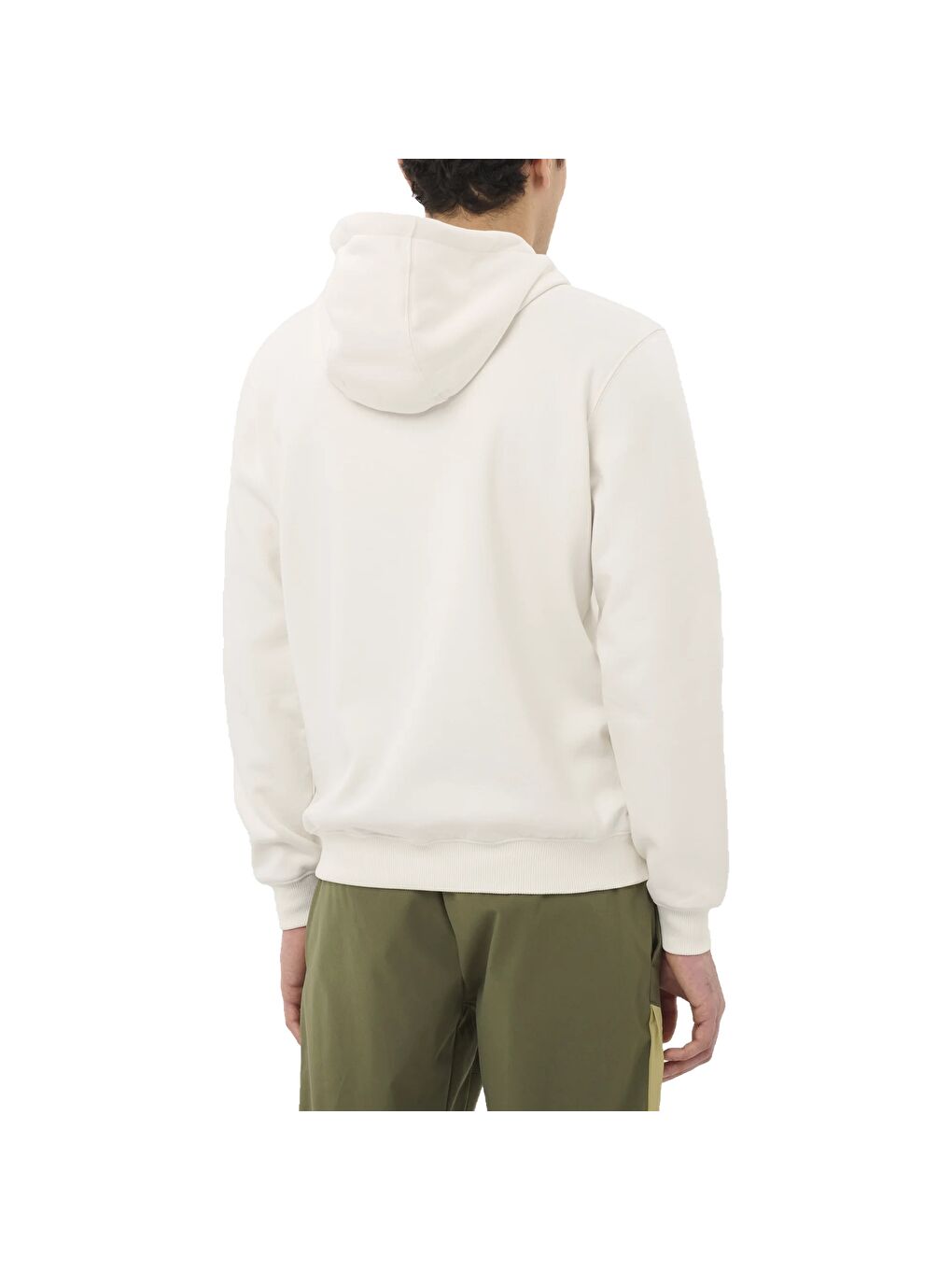 Chest Logo Erkek Beyaz Kapüşonlu Sweatshirt-1