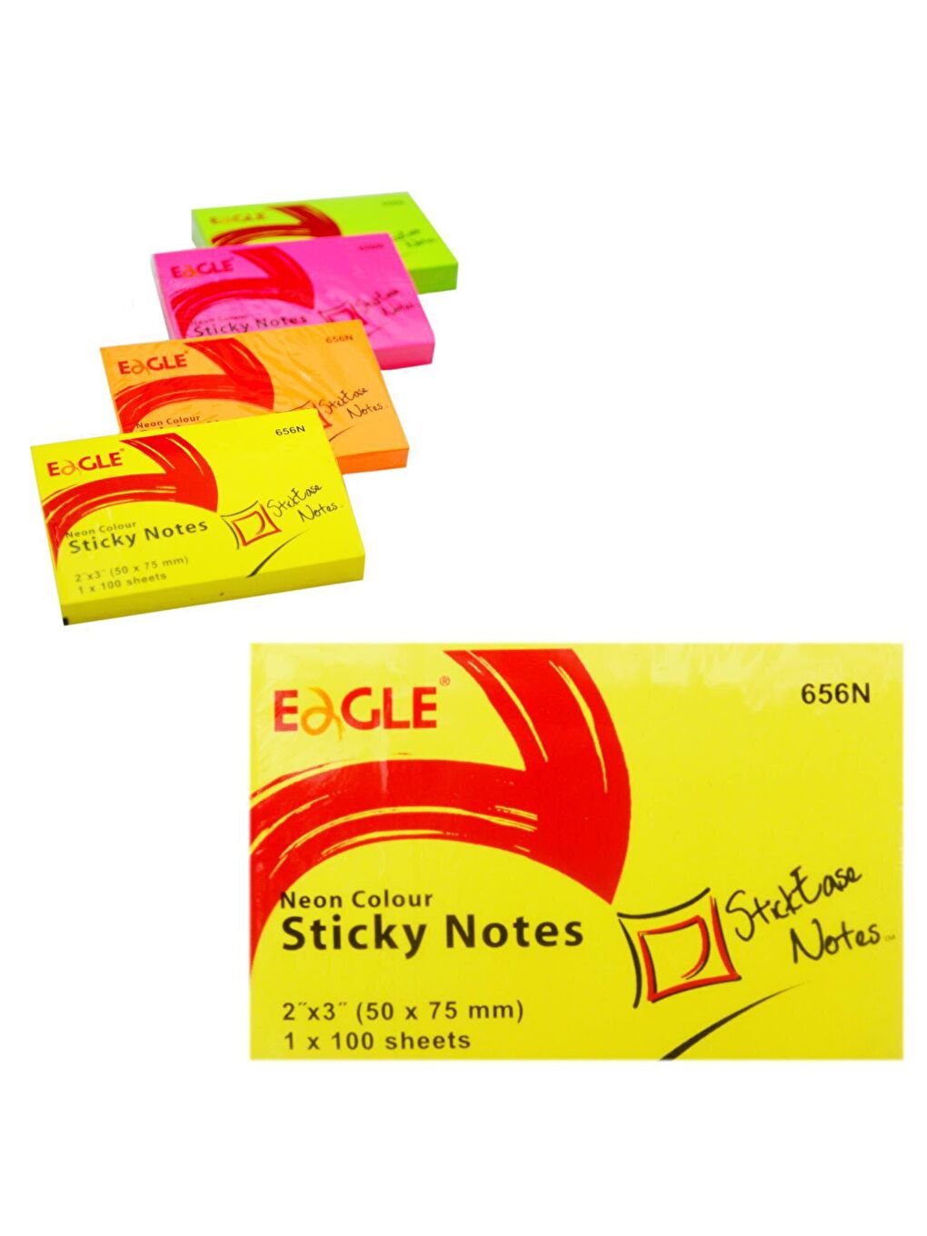 50x75 mm Neon R. Yapışkanlı Not Kağıdı 100 Yaprak Sarı (656N-SR)-1