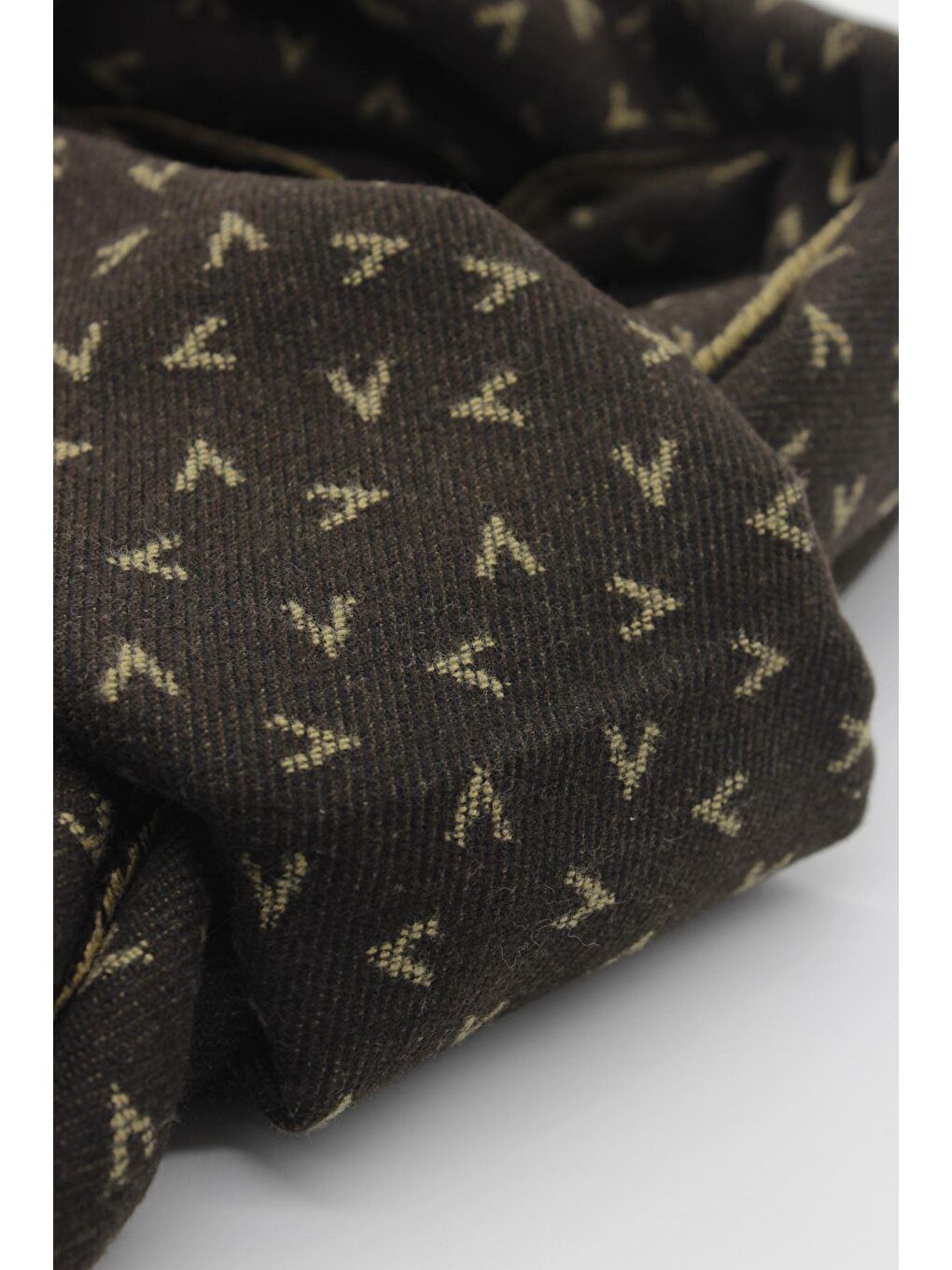 Koyu Kahverengi Desenli Kaşkol 1067245101-1