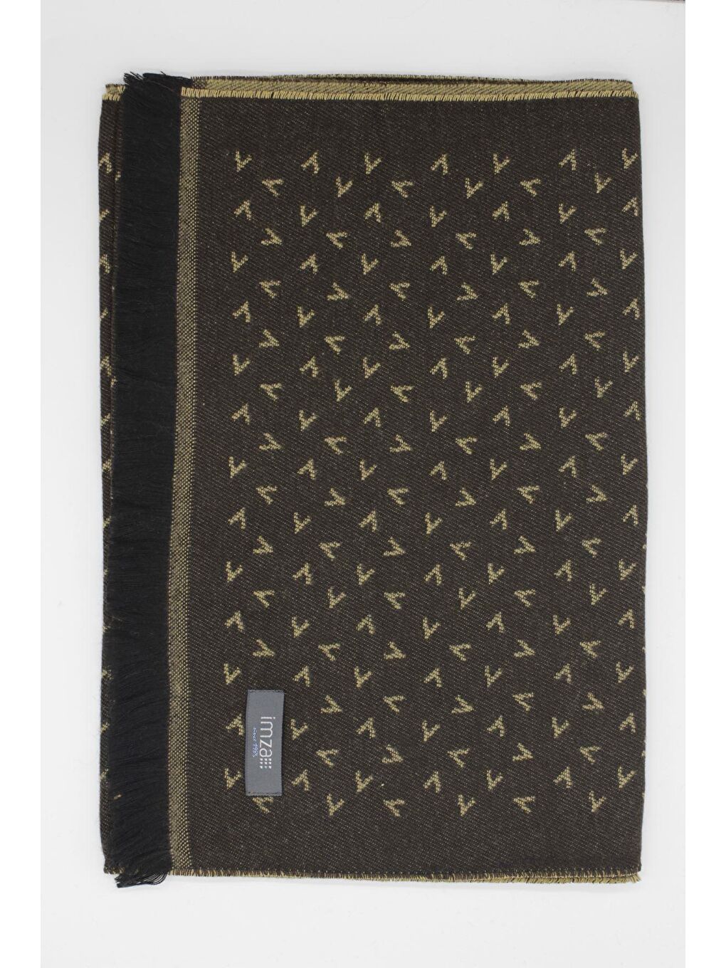 Koyu Kahverengi Desenli Kaşkol 1067245101-2