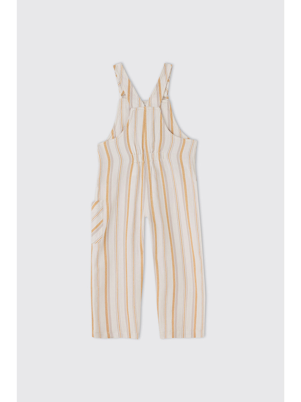 Erkek Bebek Çizgi Desenli Ekru Salopet-1