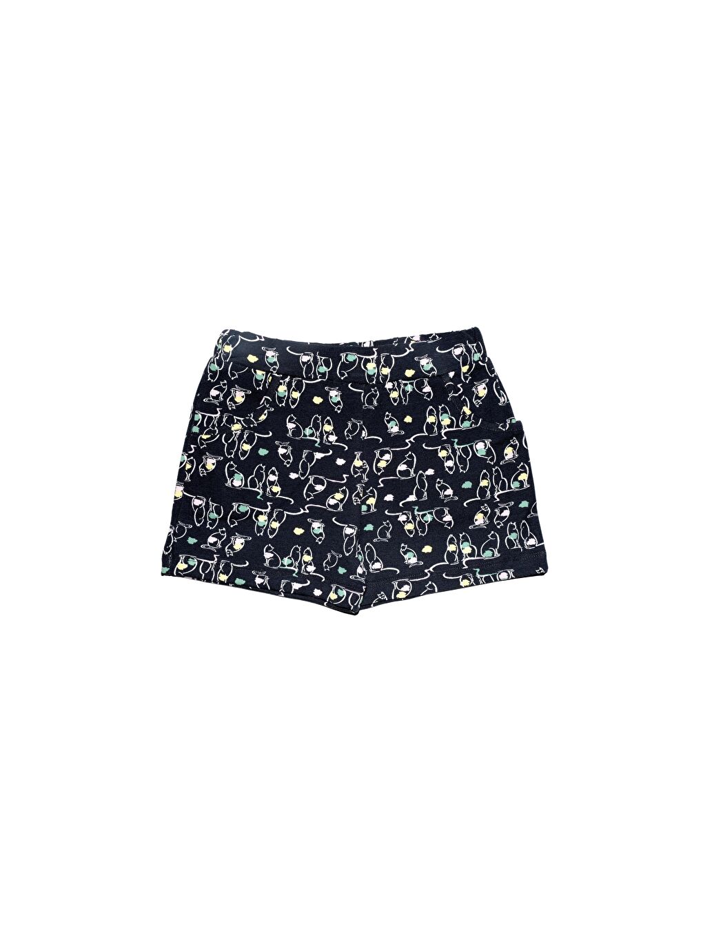 Karışık Kız Çocuk Friendly Cats Desen Cepli Şort