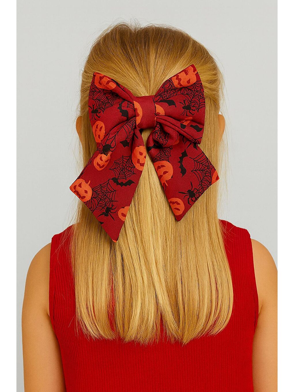 Turuncu Halloween Detaylı Fiyonk Toka