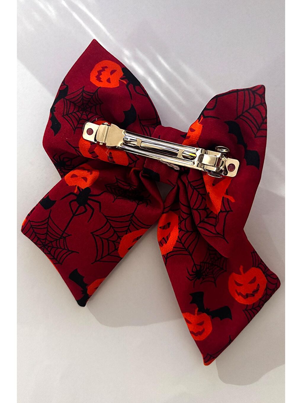 Turuncu Halloween Detaylı Fiyonk Toka-2