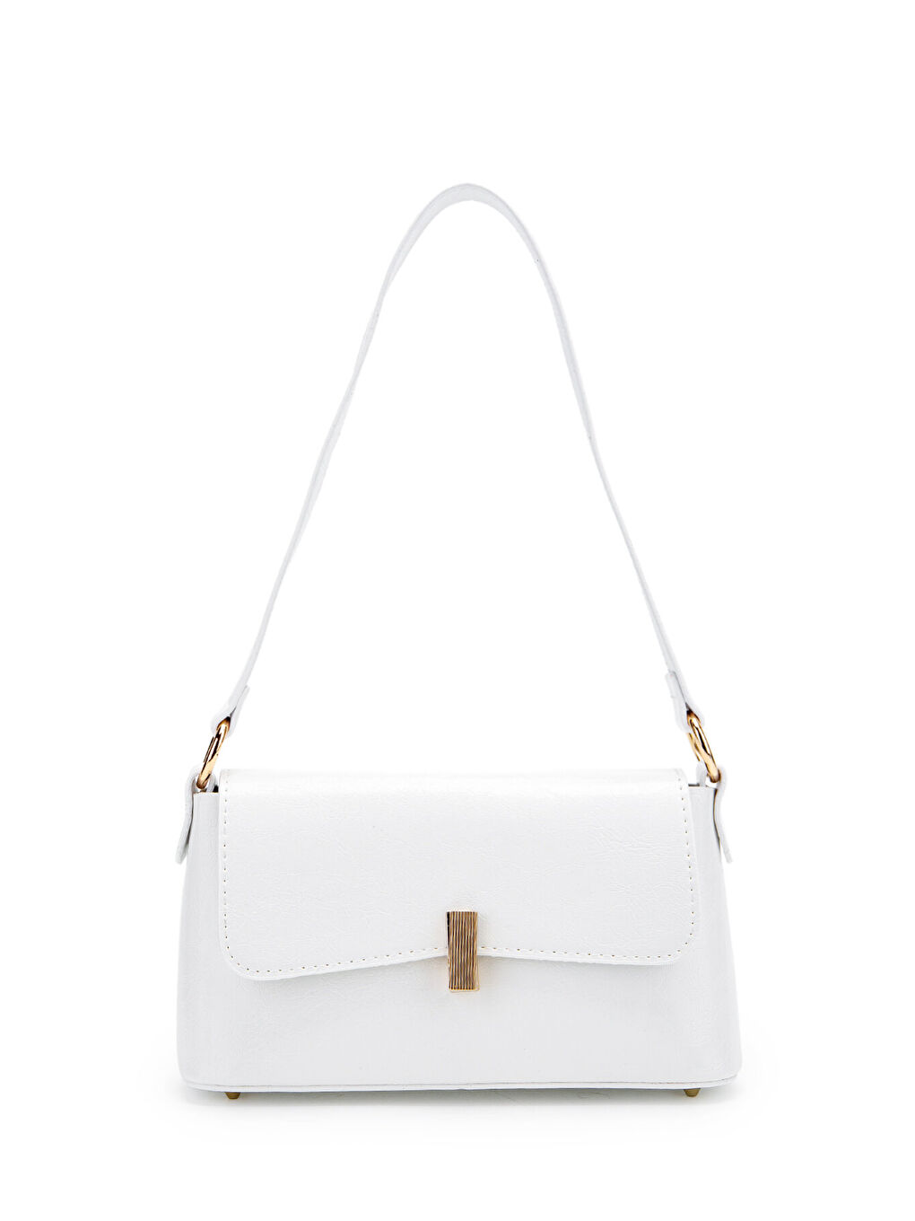 Kapaklı Baget Lara Kadın El Ve Omuz Çanta Beyaz
