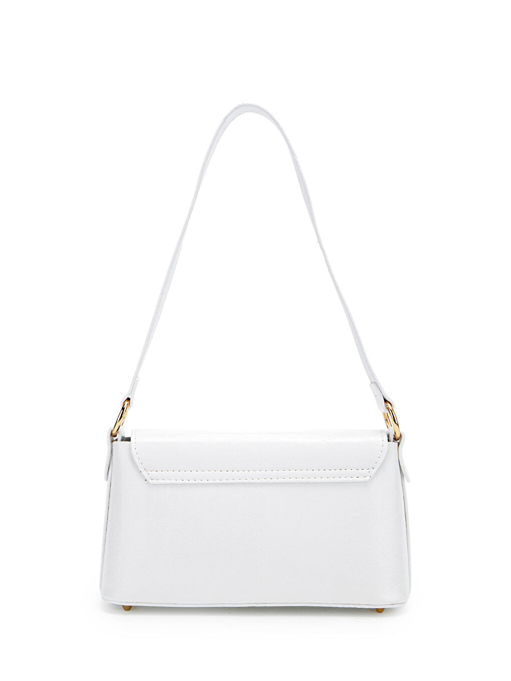 Kapaklı Baget Lara Kadın El Ve Omuz Çanta Beyaz-1