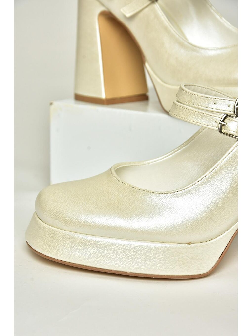 Bej T5696133 Sedef Kadın Topuklu Ayakkabı-2