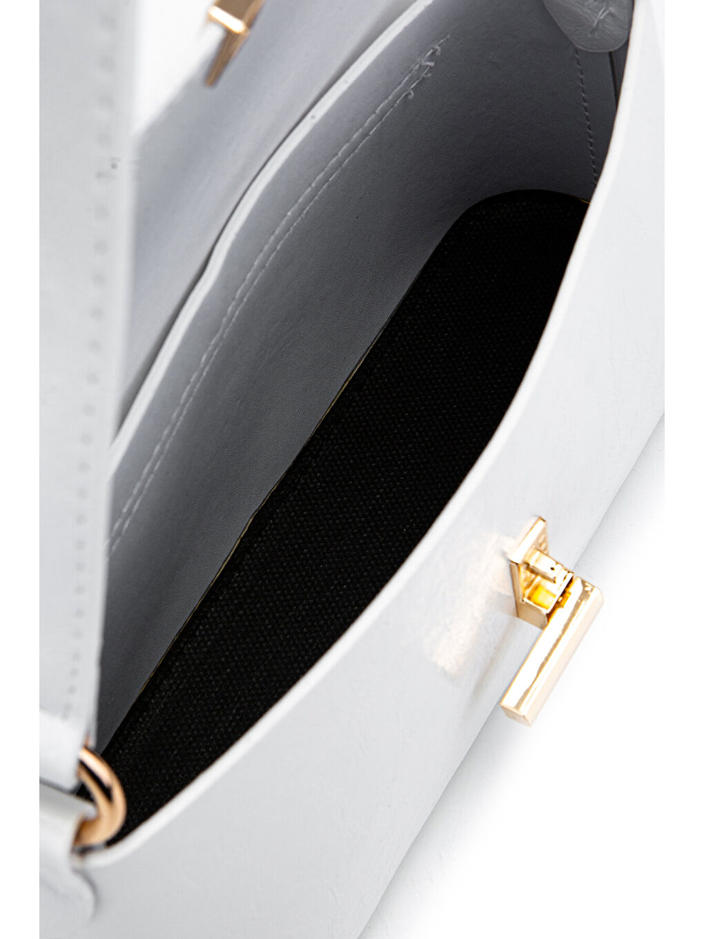 Kapaklı Baget Lara Kadın El Ve Omuz Çanta Beyaz-3