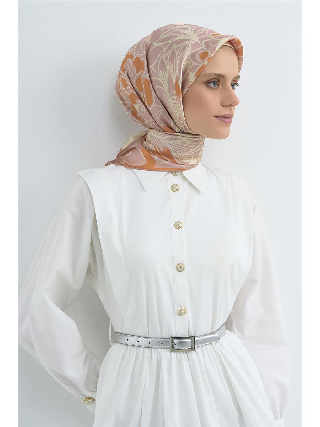 Pembe Saf İpek Sura Eşarp 9539D 56