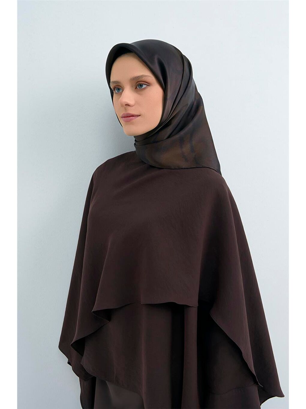 Kahverengi Saf İpek Twill Eşarp 9501D 56