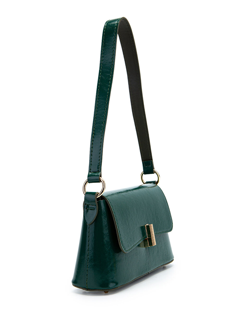 Kapaklı Baget Lara Kadın El Ve Omuz Çanta Yeşil-1