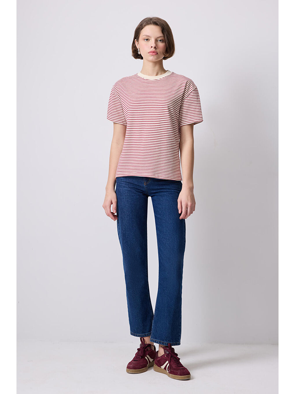 Touché Kirmizi Çizgili Basic T-Shirt