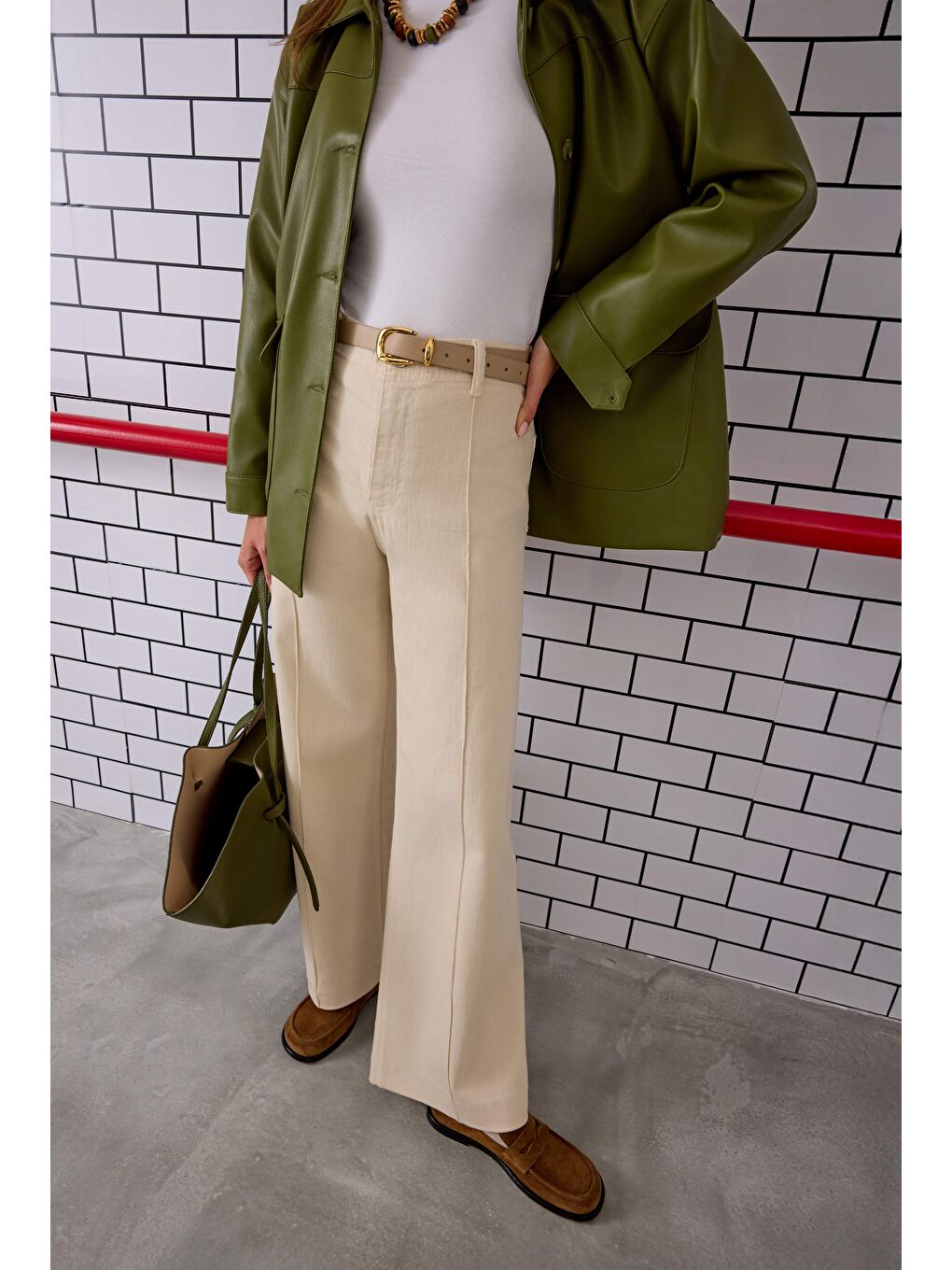 Gold Tokalı Kemer Bej-3