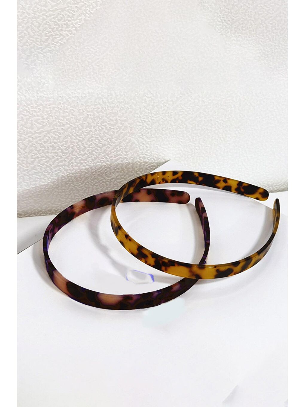 Kahverengi 2 Adet Kaplumbağa Sırtı Desenli Asetat Taç