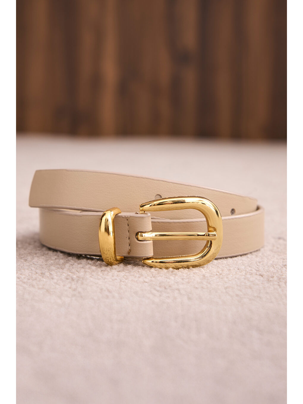 Gold Tokalı Kemer Bej-4