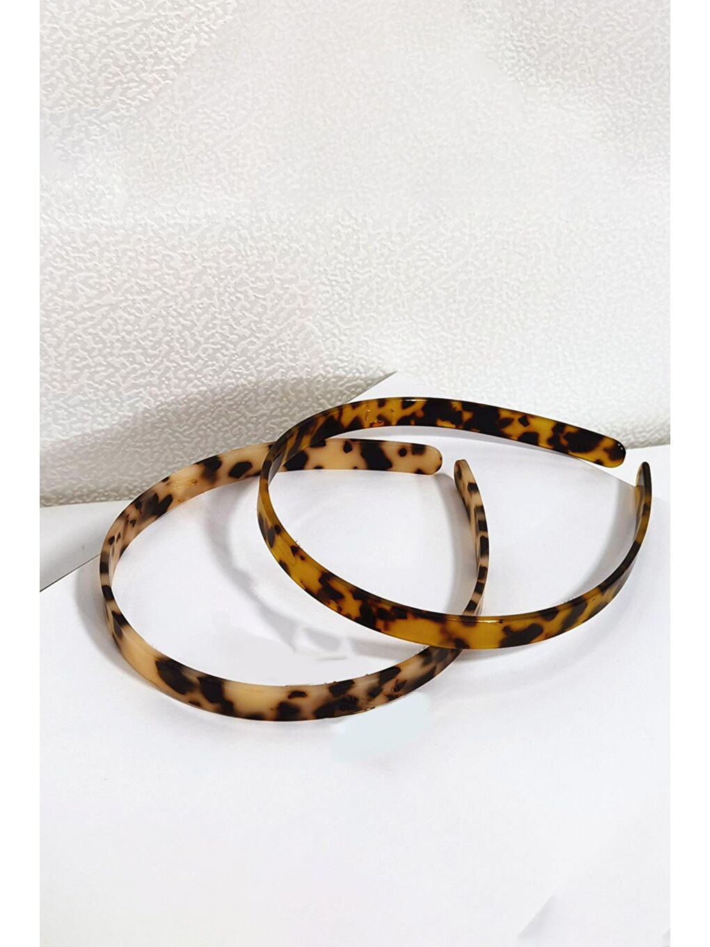 Kahverengi 2 Adet Kaplumbağa Sırtı Desenli Asetat Taç-1