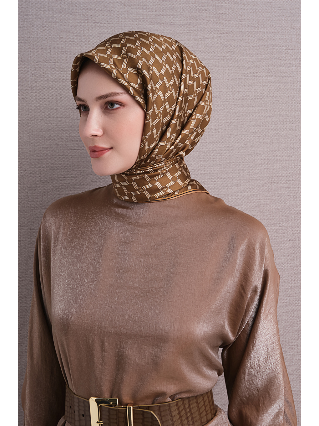 Sarı Saf İpek Twill Eşarp 9636d 31-1