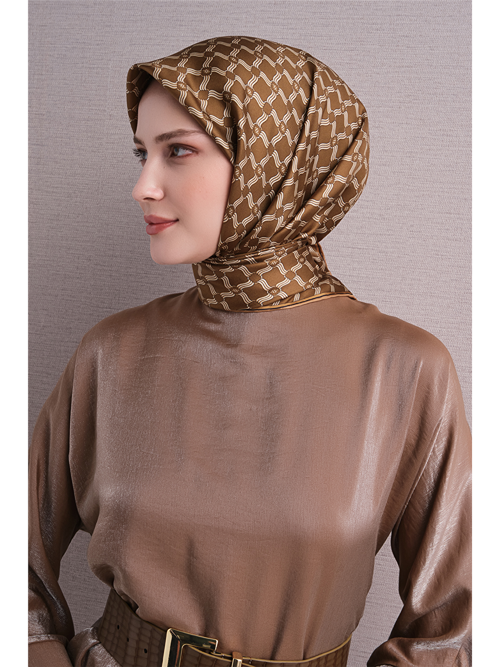 Sarı Saf İpek Twill Eşarp 9636d 31-2