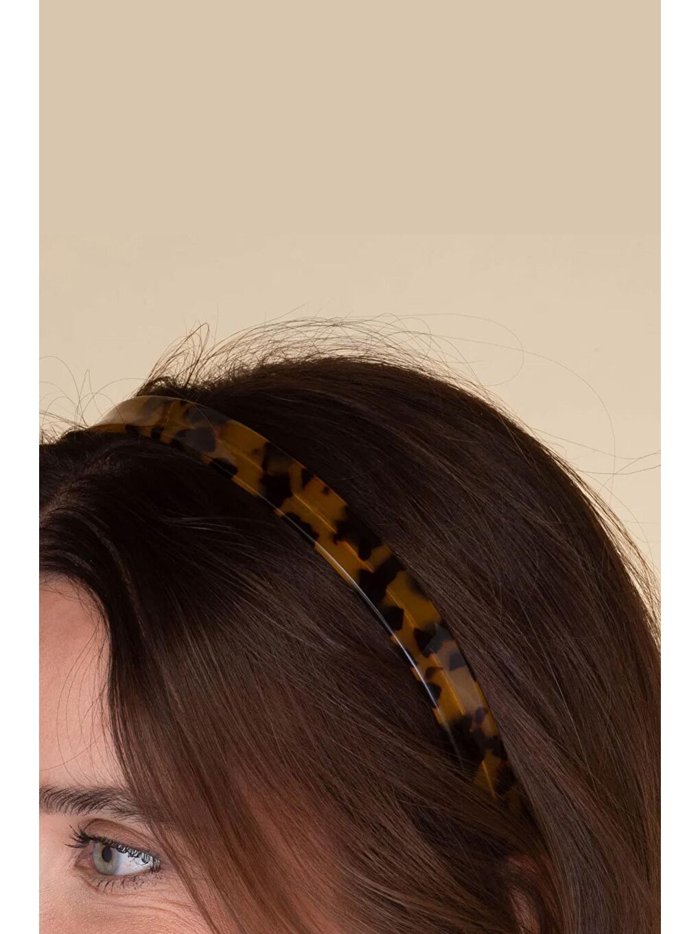 Kahverengi 2 Adet Kaplumbağa Sırtı Desenli Asetat Taç-4