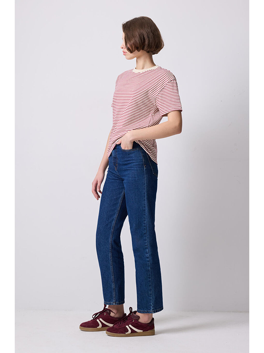 Touché Kirmizi Çizgili Basic T-Shirt - 2