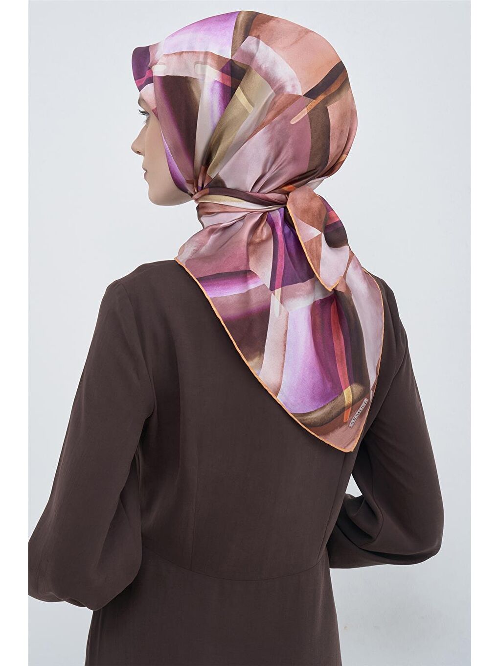 Pembe Saf İpek Sura Eşarp 9510D 33-3