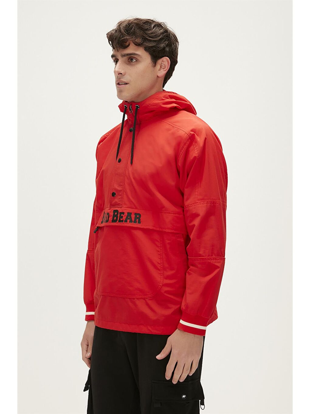 Bad Bear Kırmızı Hurricane Windbreaker Crimson Red Kırmızı Kanguru Cep Erkek Rüzgarlık - 3