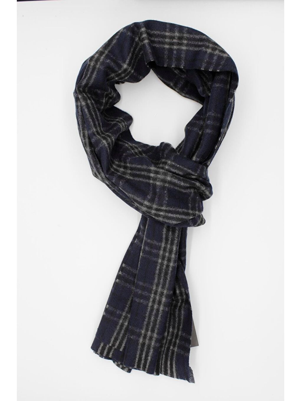 Koyu Lacivert Desenli Kaşkol 1067235111