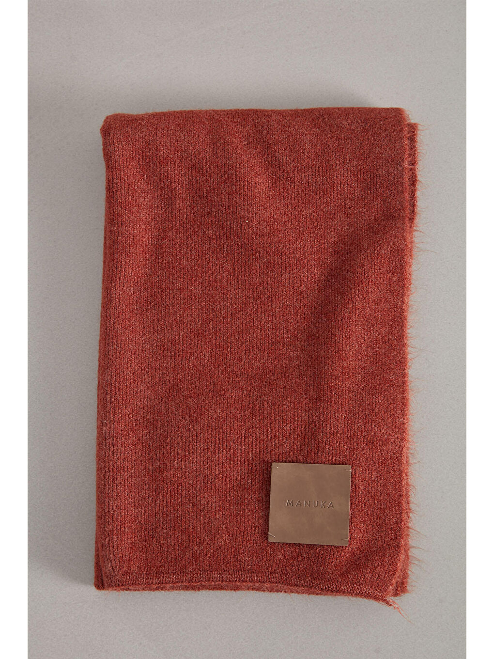Kahverengi Cozy Yumuşak Dokulu Atkı Kiremit-3