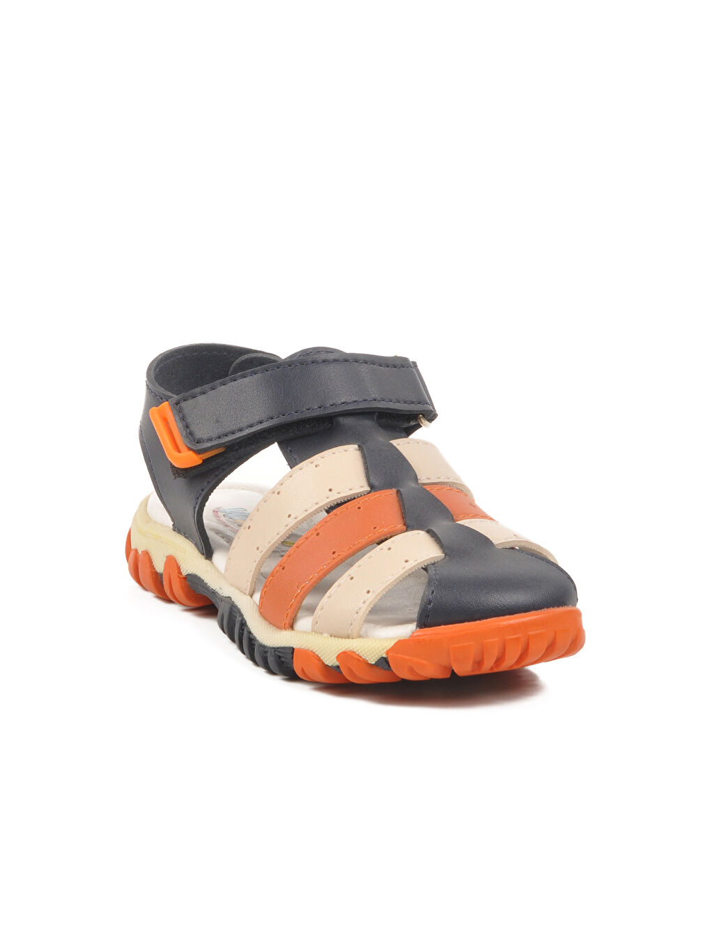 Lacivert Turuncu Cırtlı Erkek Çocuk Spor Sandalet 173101 P-2