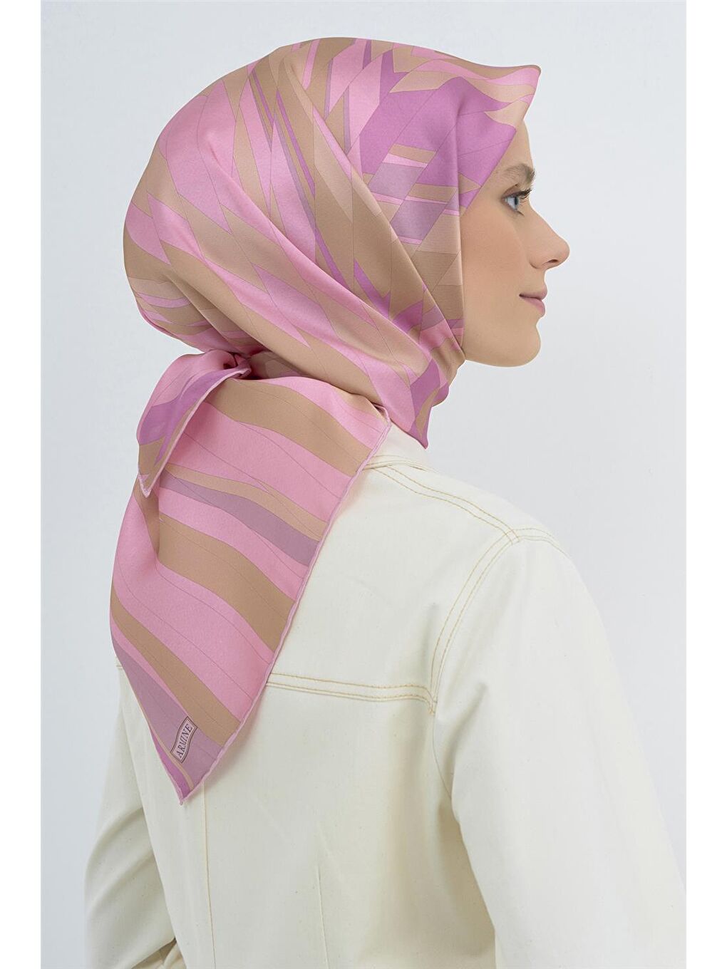 Pembe Saf İpek Sura Eşarp 9507D 58-3