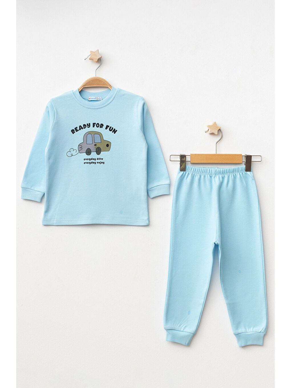 Turkuaz Ready Araba Baskılı Erkek Bebek Pijama Takımı 74172