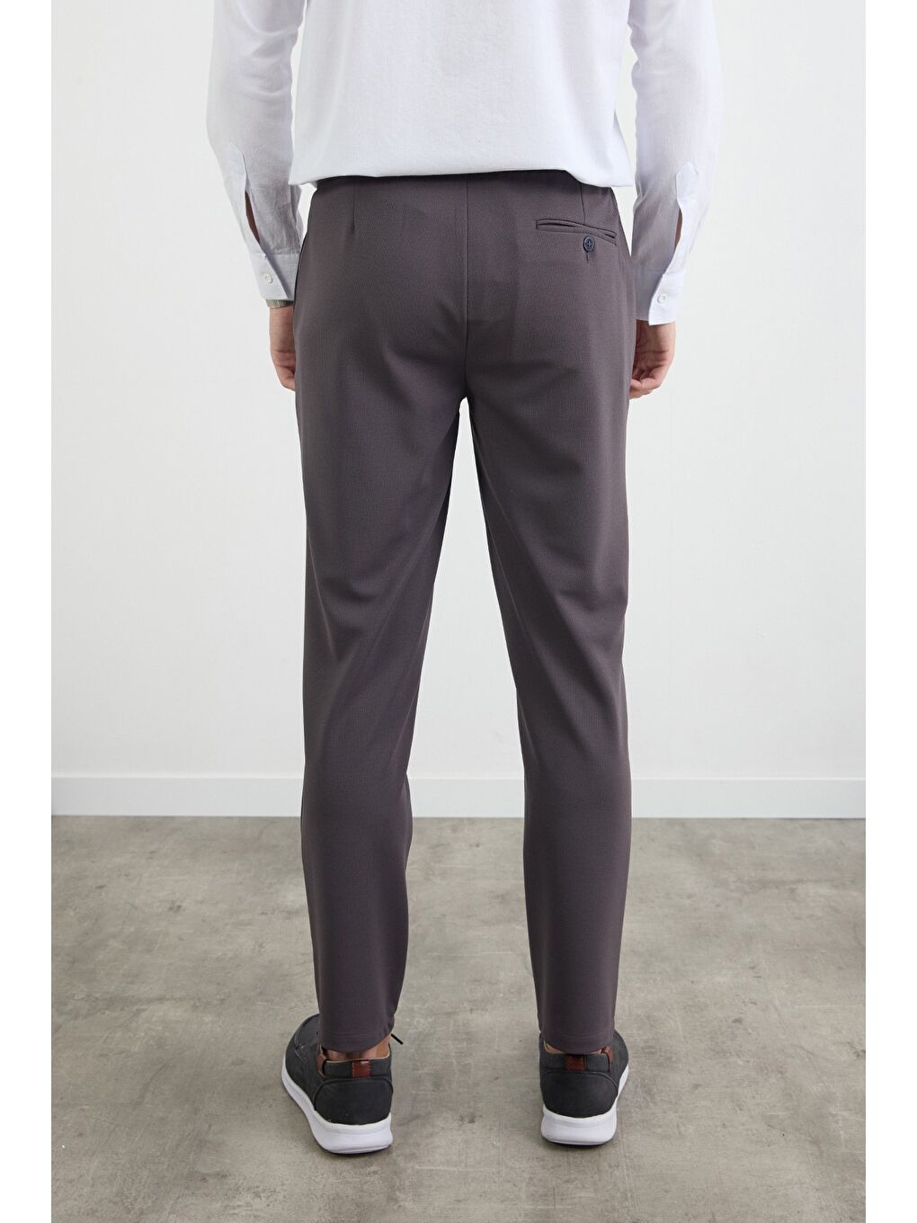 Antrasit Beli Bağlamalı Cepli Jogger Pantolon-2