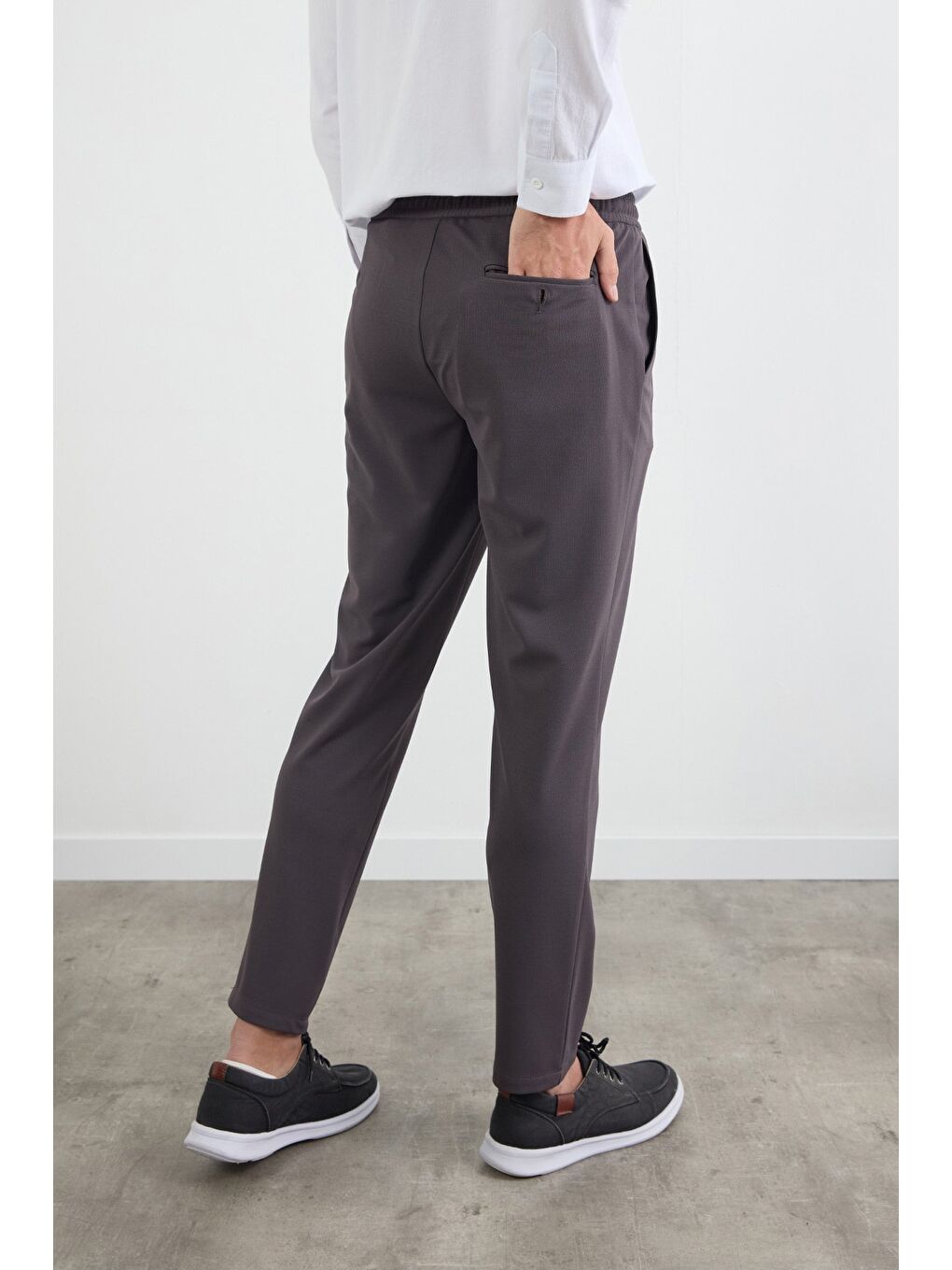 Antrasit Beli Bağlamalı Cepli Jogger Pantolon-3