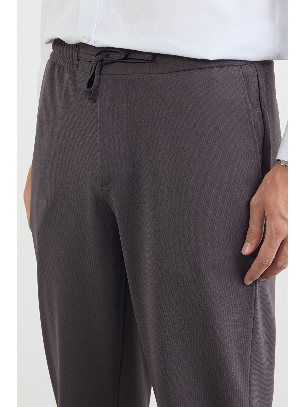 Antrasit Beli Bağlamalı Cepli Jogger Pantolon-4