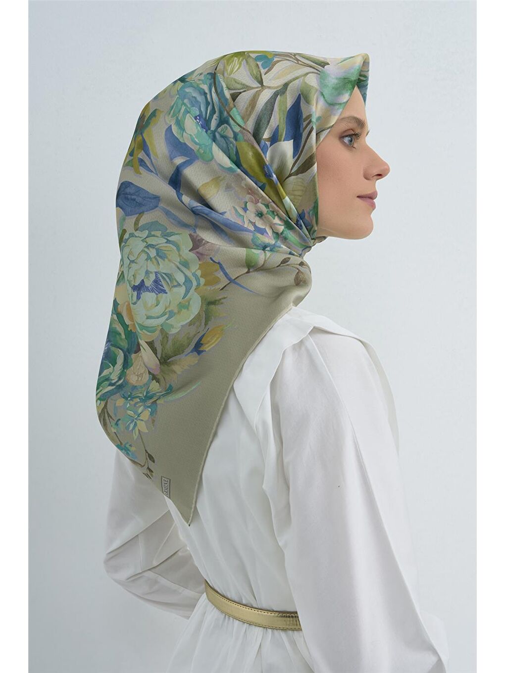 Yeşil Saf İpek Sura Eşarp 9516D 83-2