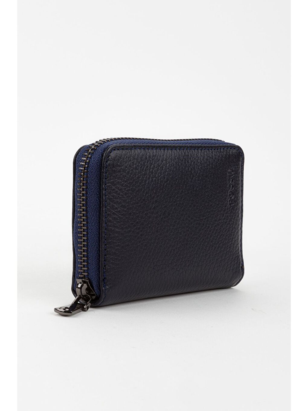 Kutulu Hakiki Deri Lacivert Fermuarlı El Portföyü Kartlık Cüzdan-5
