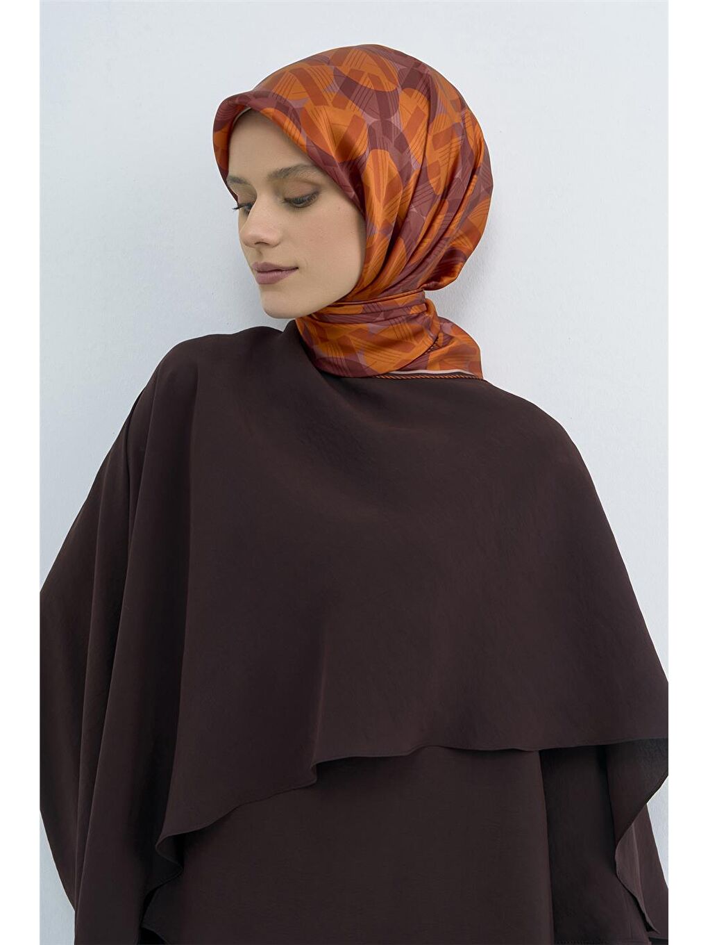 Turuncu Saf İpek Twill Eşarp 9541D 36-1