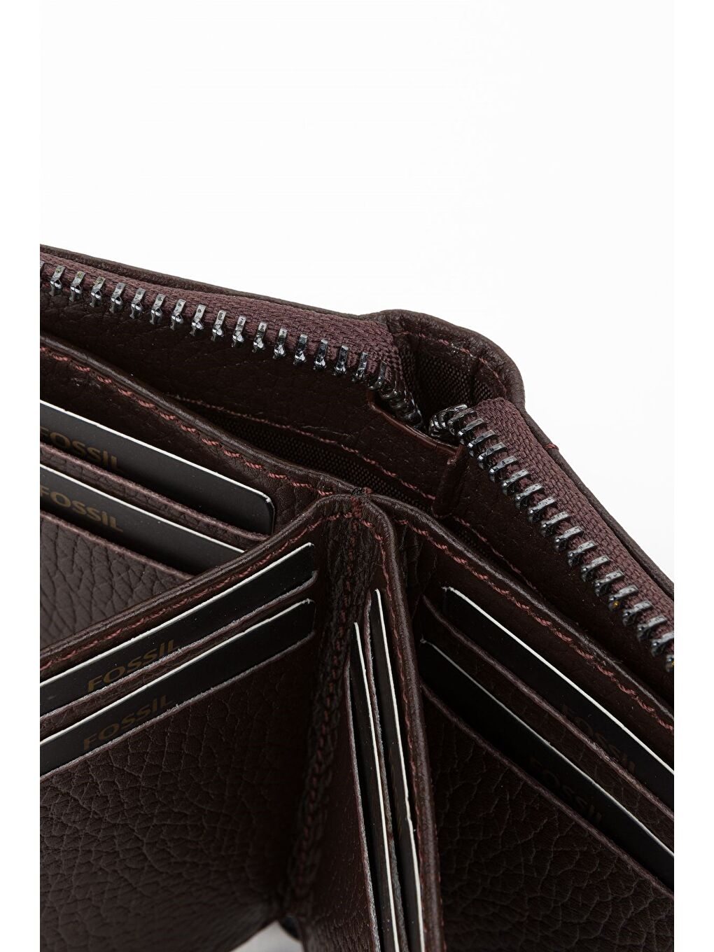 Kahverengi Kutulu Hakiki Deri Lacivert Fermuarlı El Portföyü Kartlık Cüzdan-2