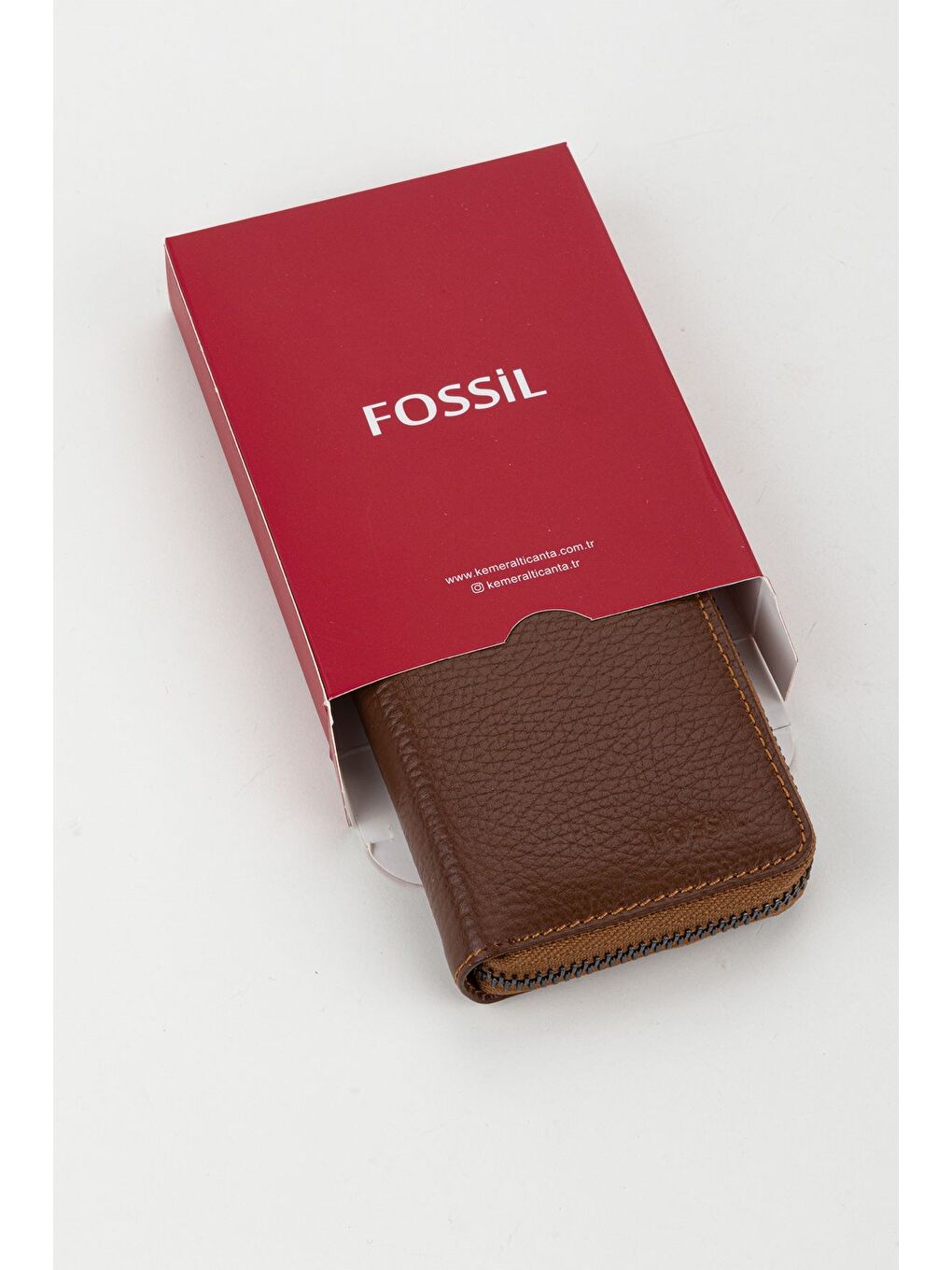 Kahverengi Kutulu Hakiki Deri Lacivert Fermuarlı El Portföyü Kartlık Cüzdan-7