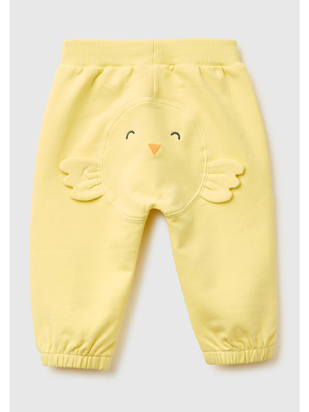 Bebek Sarı Kulak Aplikeli Ribanalı Eşofman Altı-1