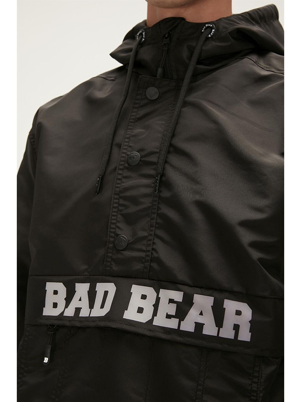 Bad Bear Siyah Hurricane Windbreaker Siyah Kanguru Cep Erkek Rüzgarlık - 2