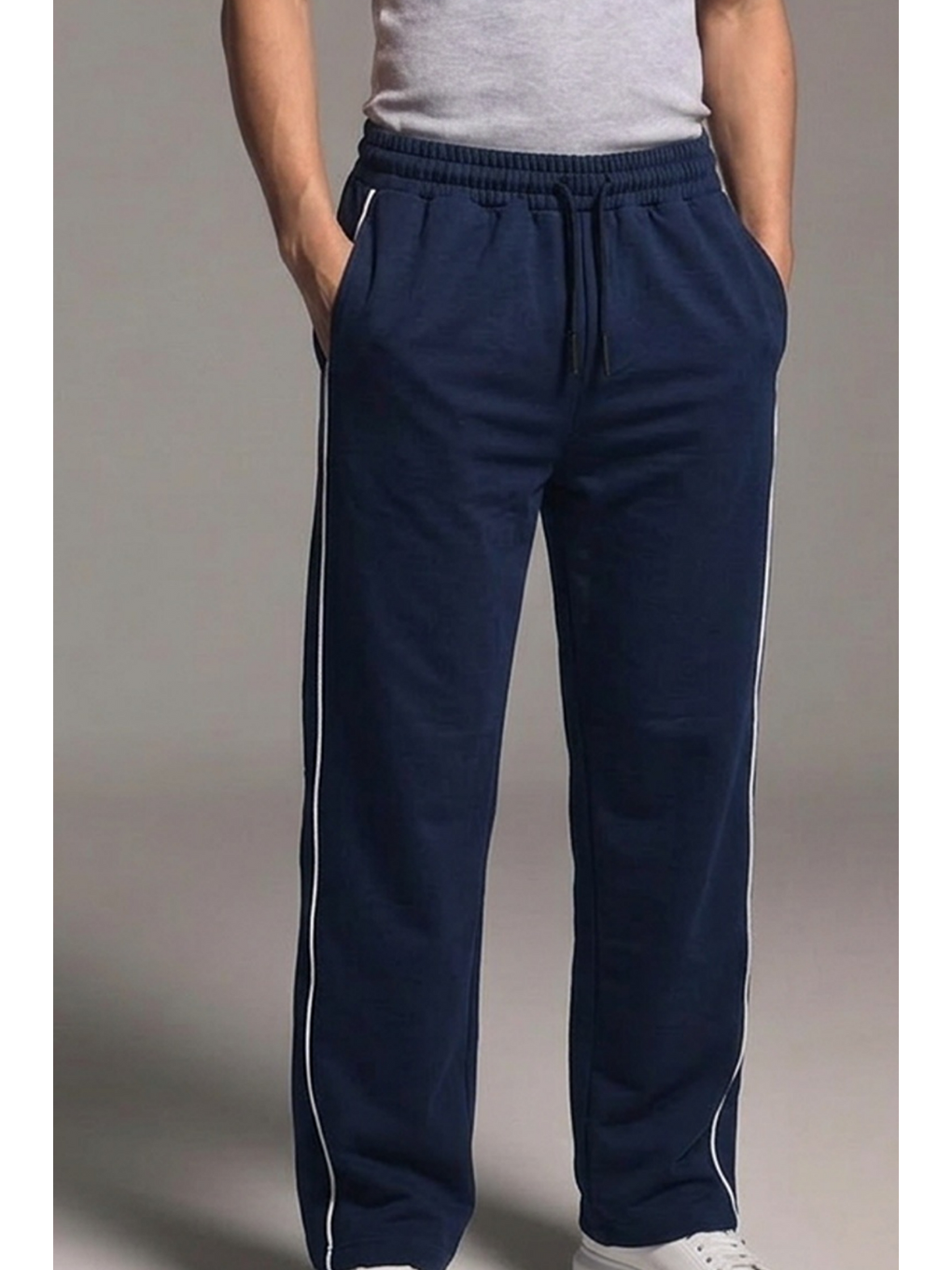 Erkek Beli Lastikli Lacivert Relaxed Eşofman Altı-4