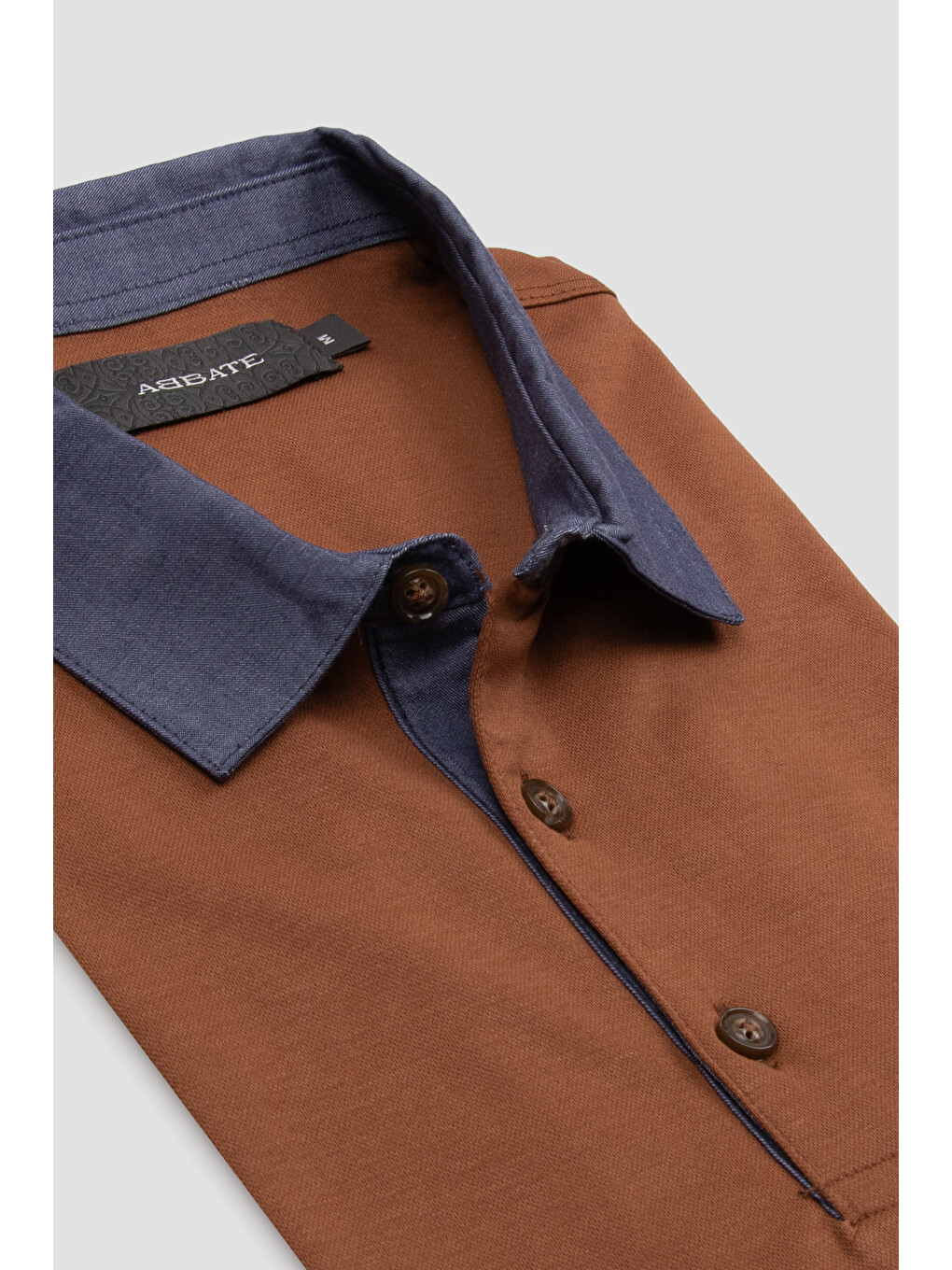 Kahverengi Bivo Merserize Pamuklu Modern Fit Kiremit Polo Yaka Erkek Düz Polo Shirt-1