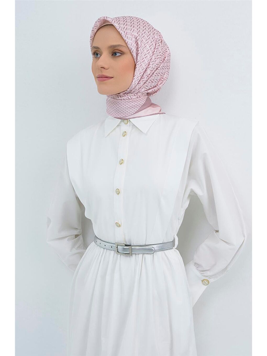 Pembe Saf İpek Sura Eşarp 9502D 83