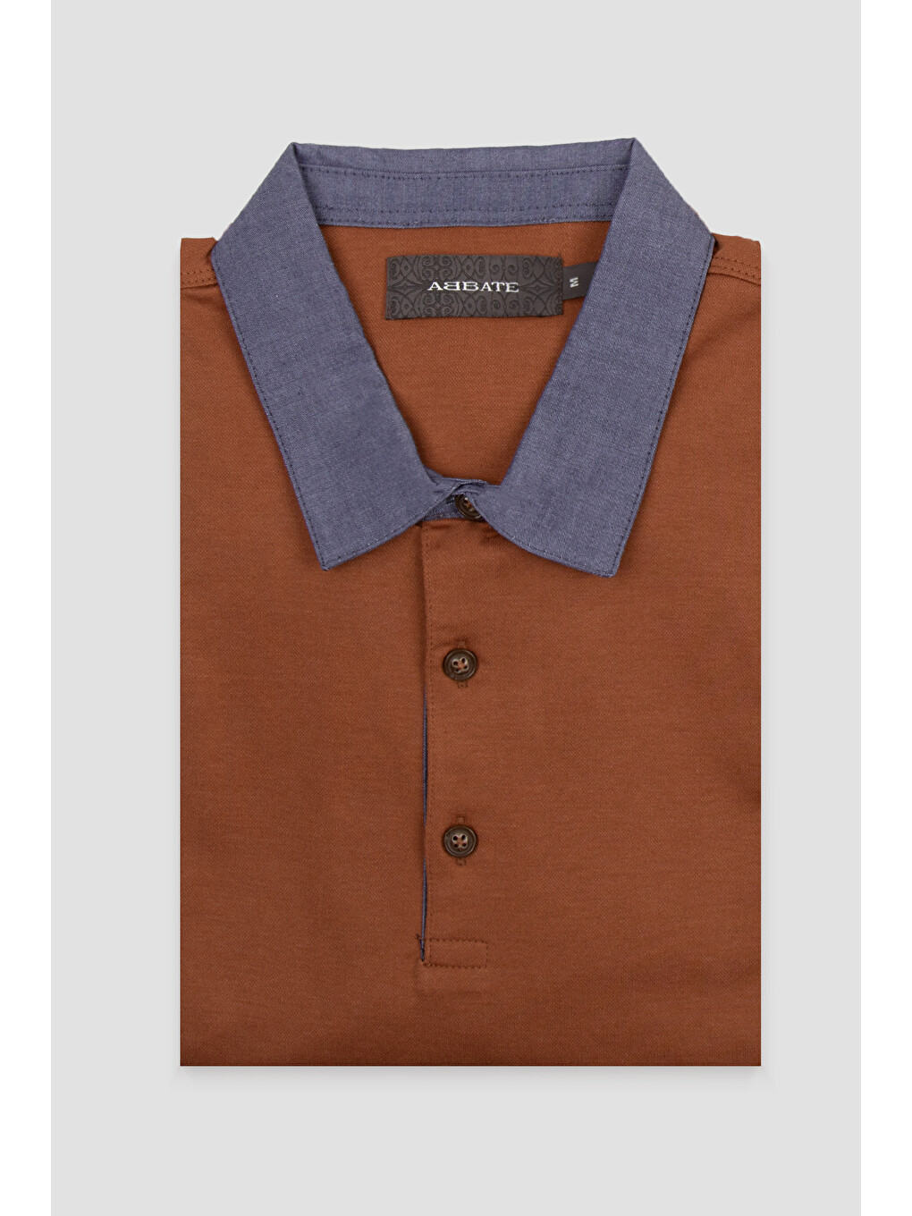 Kahverengi Bivo Merserize Pamuklu Modern Fit Kiremit Polo Yaka Erkek Düz Polo Shirt-3