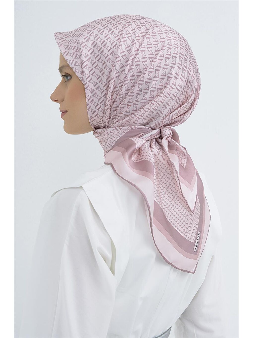 Pembe Saf İpek Sura Eşarp 9502D 83-3