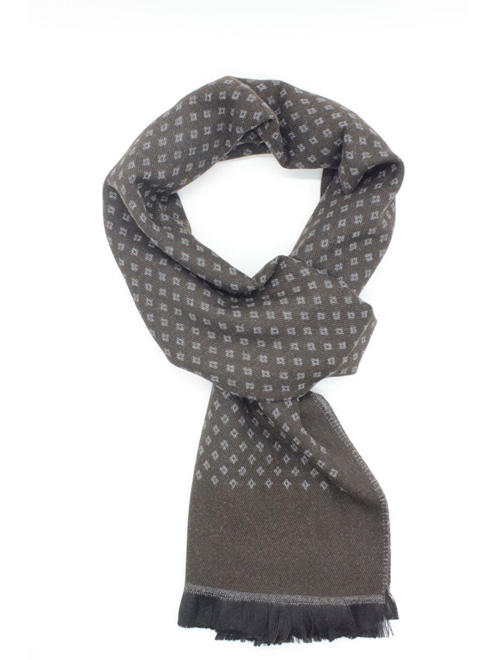 Koyu Kahverengi Desenli Kaşkol 1067245104_400